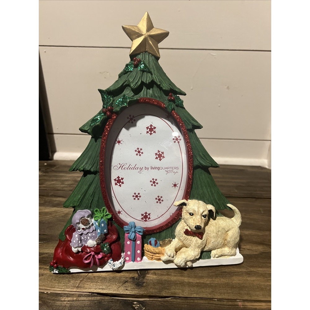 Christmas Picture Frame With Dog Christmas Tree Baby Present